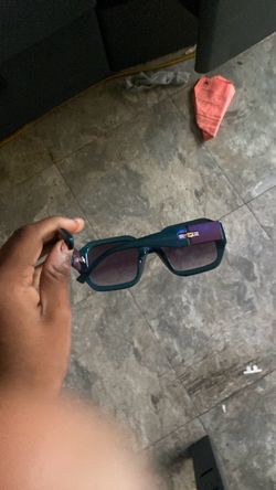 Teal Rectangle Frame Sunglasses