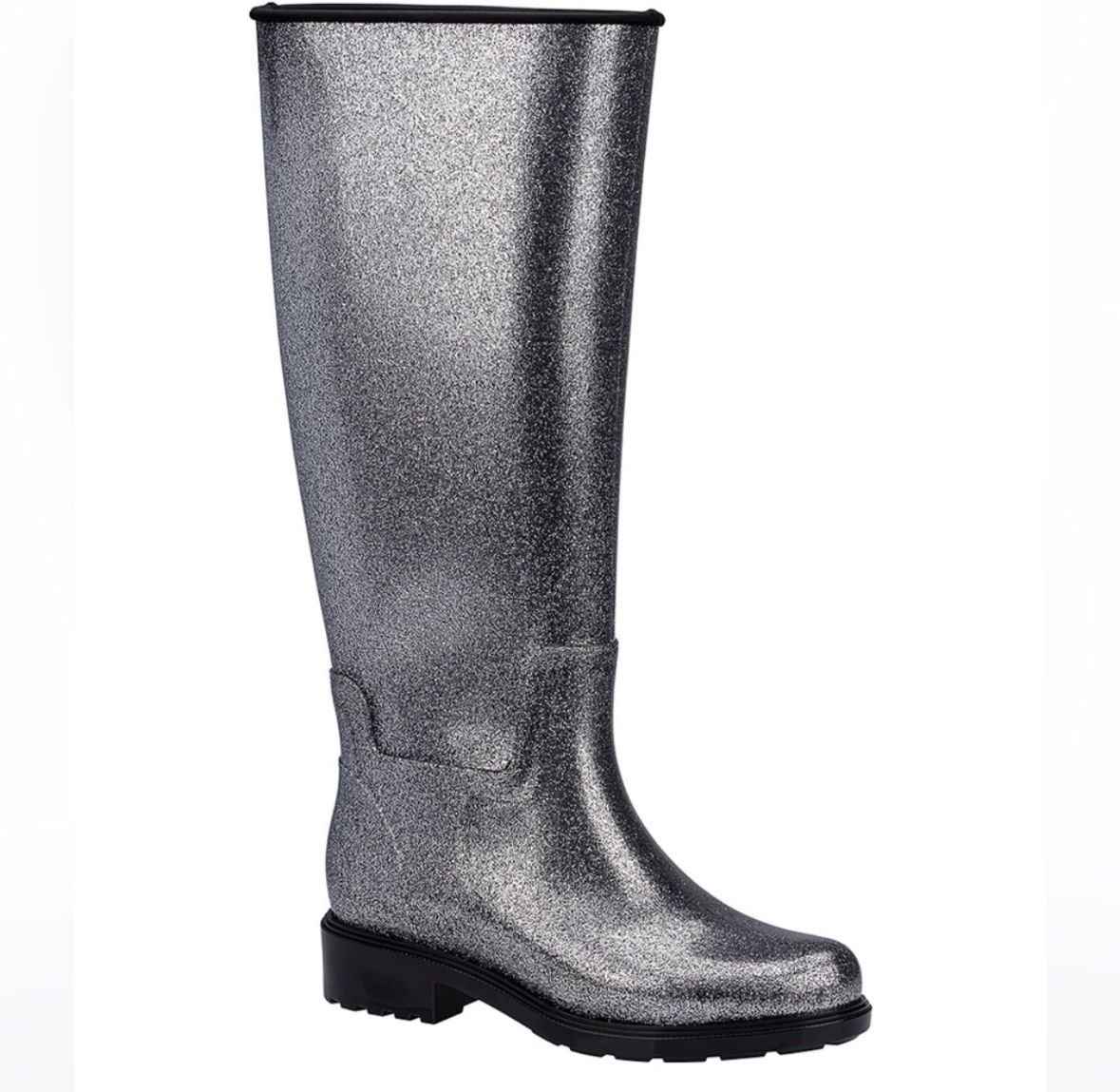 Melissa Fullness Rainboots Sparkle Glitter Rubber Rain Boot Women's Size 7 NEW