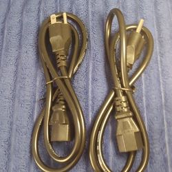 Pair 3 Prong AC Power Cord speaker dj light standard Electrical Cable Universal