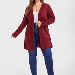 Solid Button Detail Open Front Tunic Coat