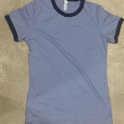 Blank T Shirt Youth Size Large Ringer Tee Blue Pk Of 8