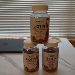 3-Pack YumVs Biotin Gummies 5000mcg - 300 Total (New/Sealed)