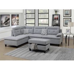 Gorgeous 3 Piece Sectional and Ottoman with Storage
