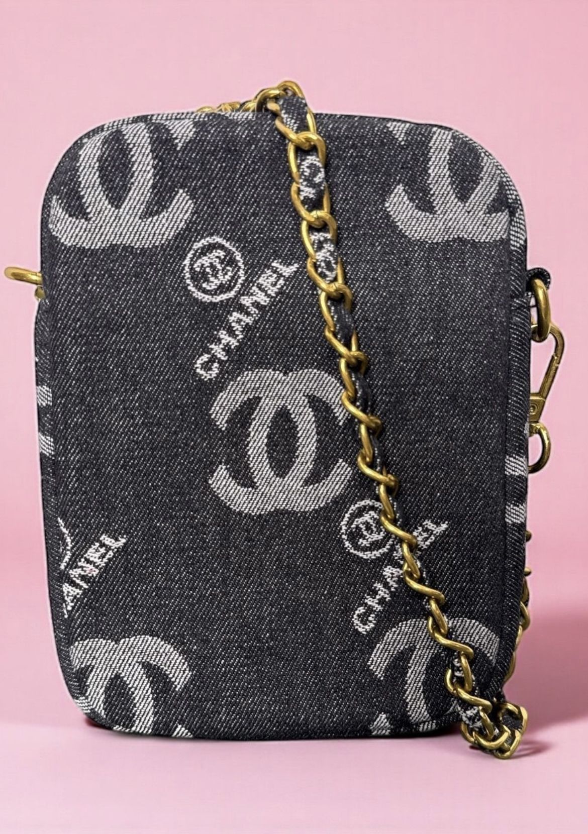 Gift With Purchase Black Denim Crossbody Bag