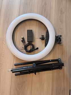 LED Ring Light with Tripod Stand and Power Adapter