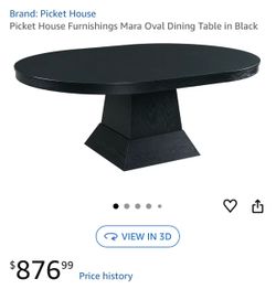 Black large oval dining table
