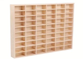1pc Wooden Car Model Storage Box (Lidless with Hook Accessories) Wooden Model Storage Box Bedroom, Living Room, Kitchen Display Cabinet Craft Storage