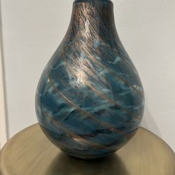 Seaview Swirl Bottle Vase 11in