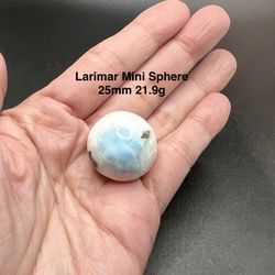 Larimar Genuine Mini Sphere Stone from Dominican Republic  25mm 21.9g