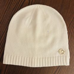 Michael Kors Beanie Hat - Ivory - Classic Design with Logo Accents