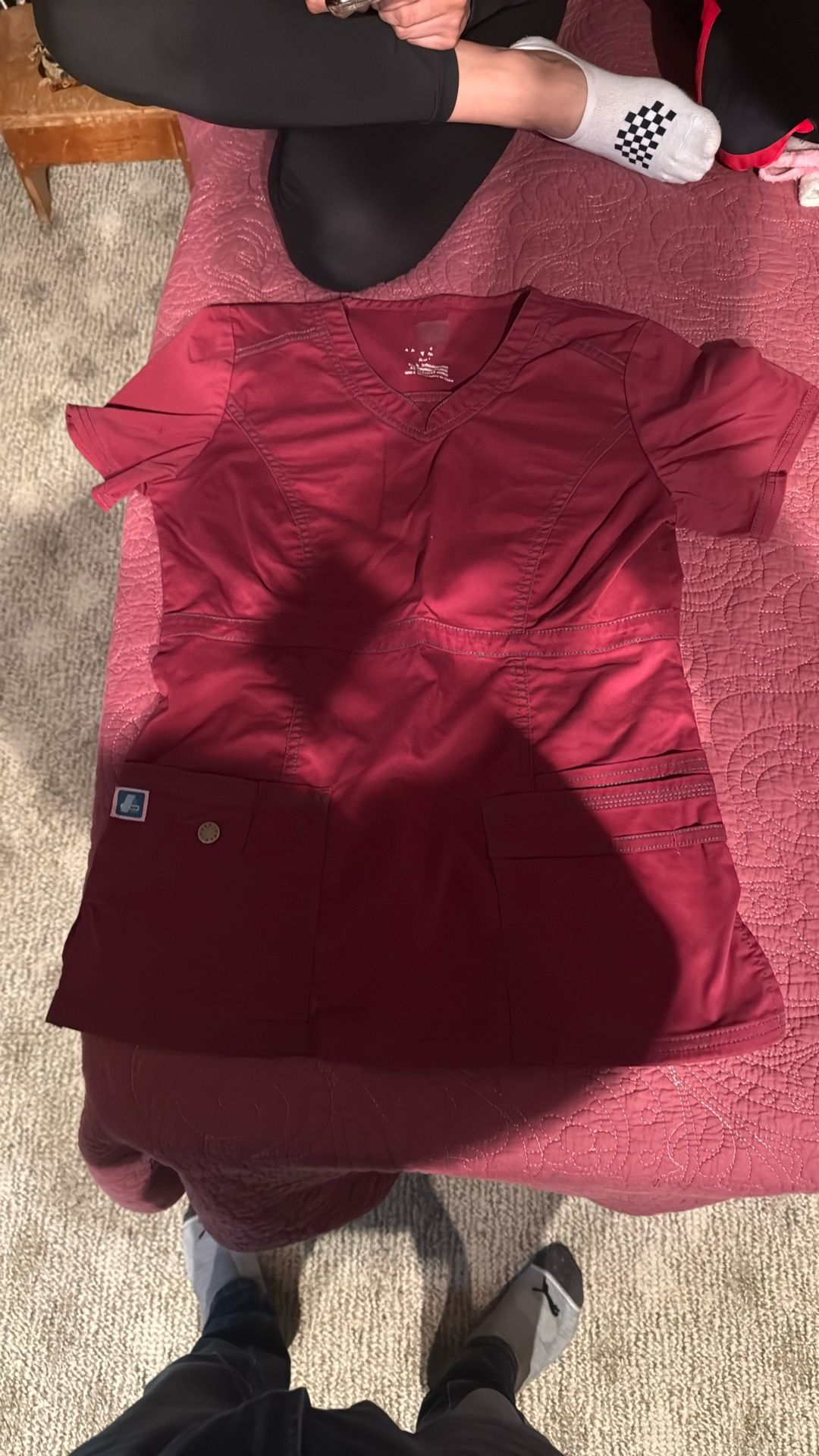 Red Scrub Top