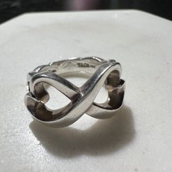 TIFFANY & CO Sterling Silver Paloma Picasso Double Loving Heart Ring