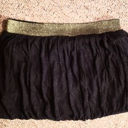 Jrs Large Black/gold Mini Skirt