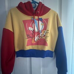 Looney Tunes bugs bunny and road runner cropped hoodie small
