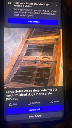 Large solid wood dog crate