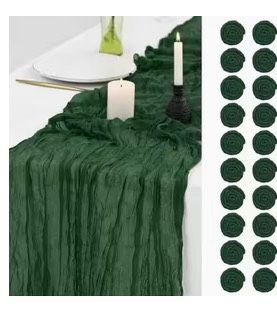 60pcs Cheesecloth Table Runner 10FT, 21.5"x120"Cheesecloth