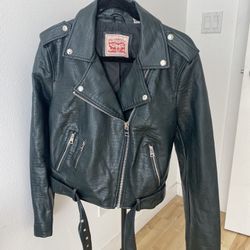 Levi’s Forest Green Croc Leather Jacket 