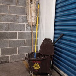 Mop Bucket, mop and dust mop