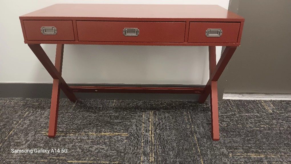 Threshold Red 3 Drawer Desk- Real Wood