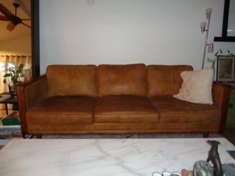 brown leather sofa