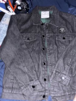 Black Jean jackets with inner plaid design