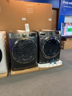 GE black front load washer and dryer set