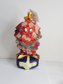 1997 Warner Brothers Christopher Radko Gossamer Tree Glass Xmas Ornament 4898