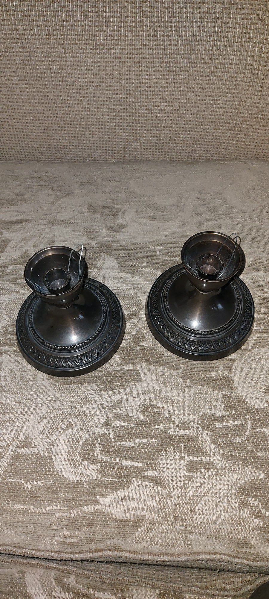 A Pair Of Sterling Silver Candle Holder, Very Nice