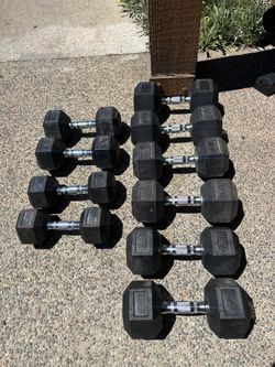 DUMBBELL WEIGHTS 2x25, 2x30, 2x35, 2x40 AND 2x45 LBS (350 lbs total weight) $280 FIRM! NOT SEPARATING FOR NOW