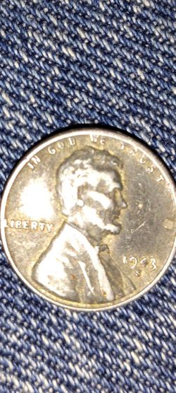1843 S  penny struck on bronze