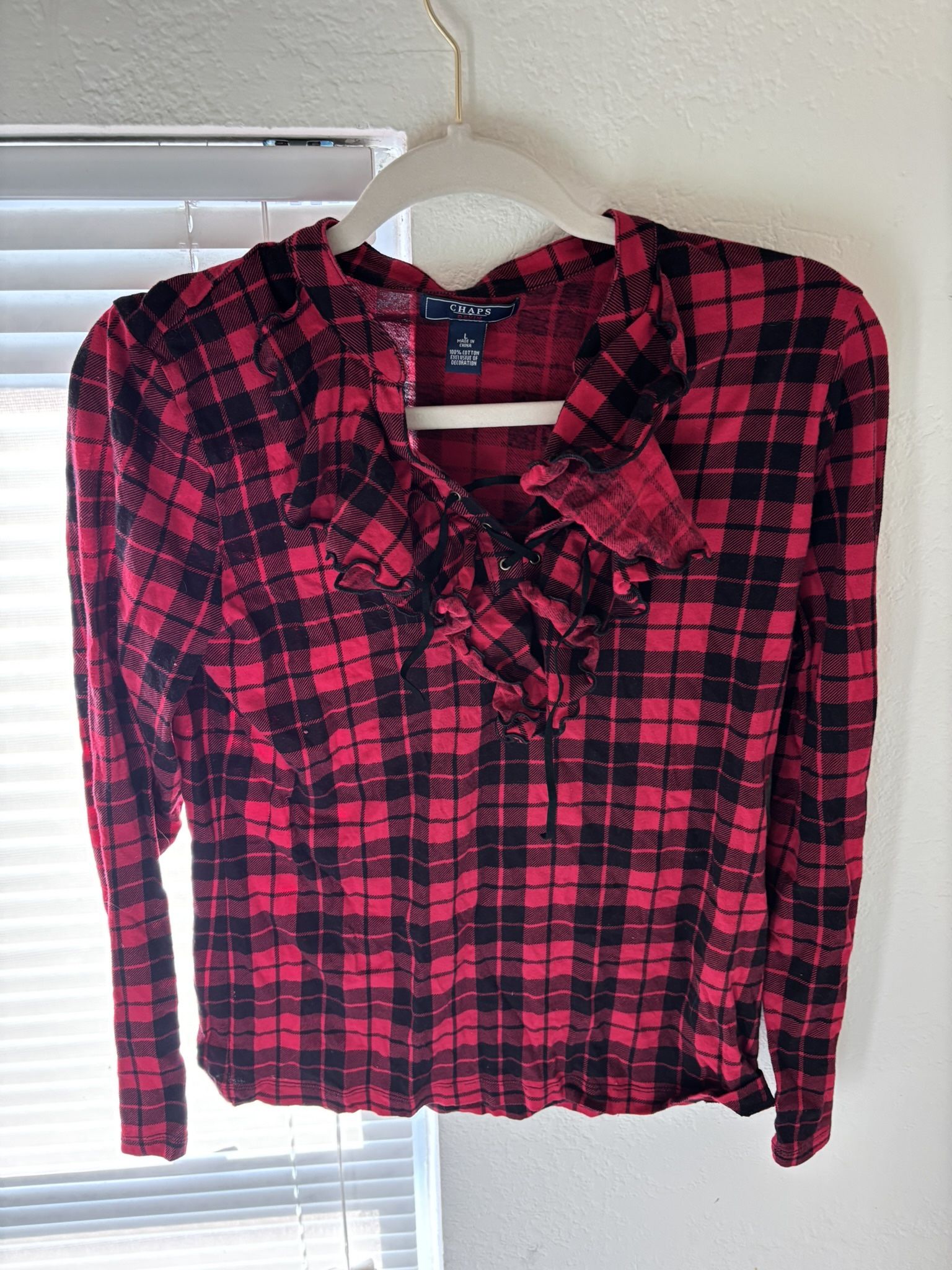 Medium Red Checker Long Sleeve