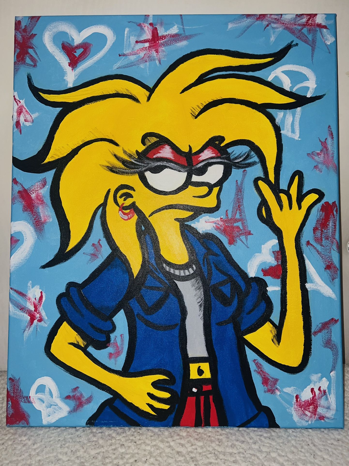 Maggie Simpson Acrylic Painting, 16x20 acrylic painting, Vibrant Art, Girly Art, Wall Decor!