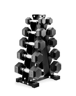 SET 150 LBS DUMBELLS WITH PIRAMIDAL RACK 5-25 lbs Dumbells WITH RACK ALL BRAND NEW IN BOX  199$