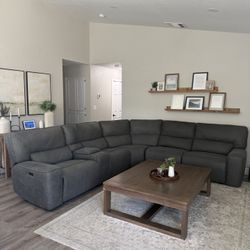 Gray Sectional With Reclining Chairs