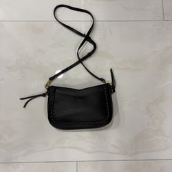 SoleSociety Black Leather Crossbody Bag – Gold Hardware