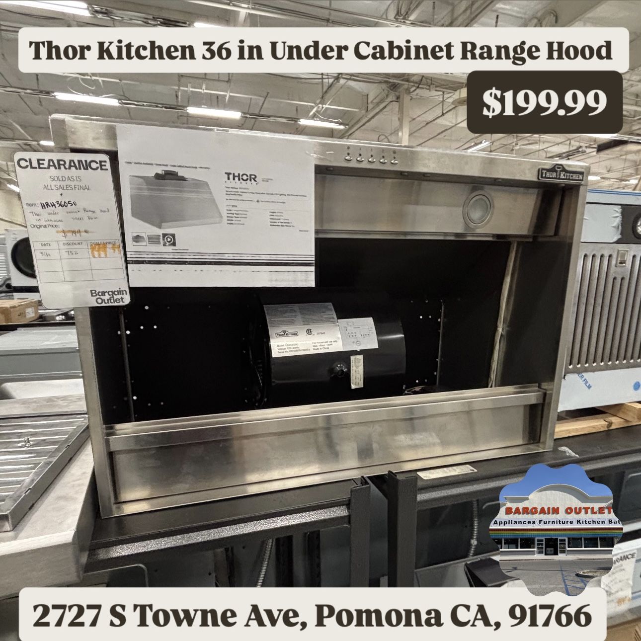 Thor Kitchen 36 In Under Cabinet Range Hood
