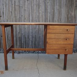 Vintage Mid Century Solid Wood Desk