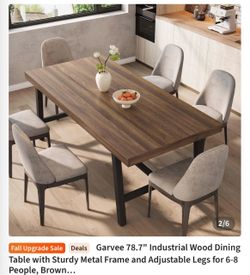Garvee 78.7" Industrial Wood Dining Table