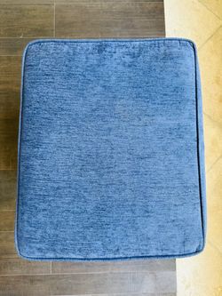 Blue Upholstered Square Ottomans – Set of 2 Footstools $50 for both