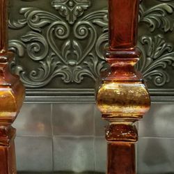 Irridescent Glass Candle Holders - Never Used