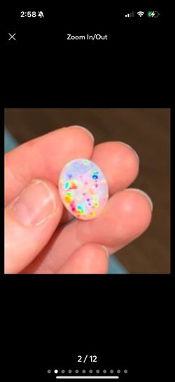 floral harlequin opal cabochon