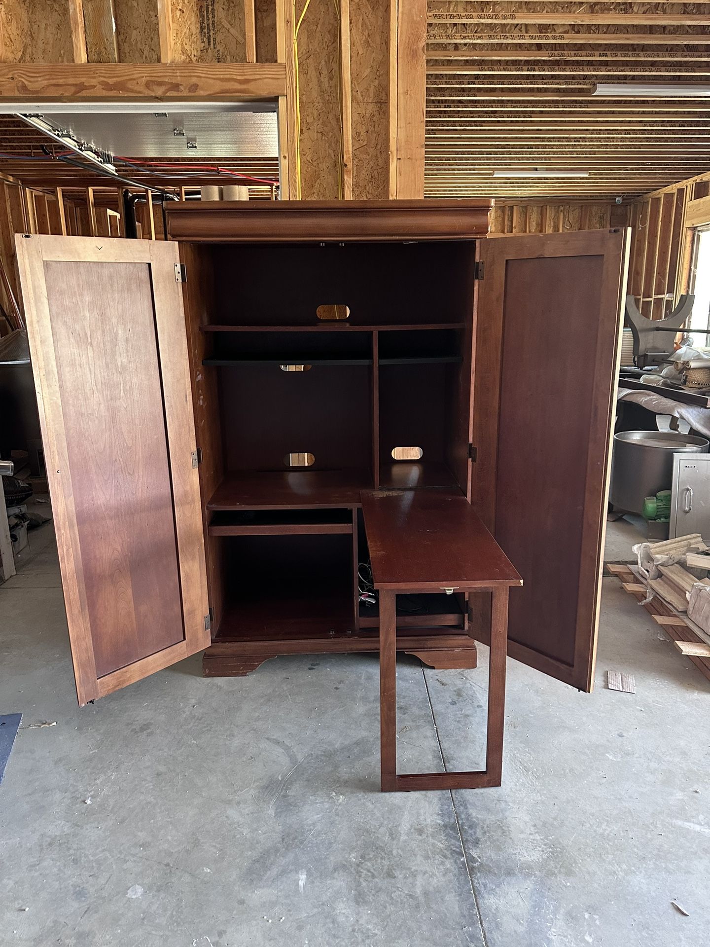 Wooden Armoire W46ร74"H ร26" Computer Desk Cabinet
