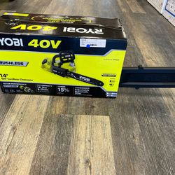 RYOBI RY40530 40V Brushless 14” Cordless Battery Chainsaw with 4.0 Ah Battery and Charger