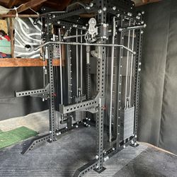 PRO SERIES Ultimate 3-1 Half Rack Functional Trainer w/Smith Machine Bar | 400lb Stack | Gym Equipment | Fitness | Commercial | Squat Rack 