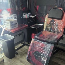 Tattoo Hair Salon Chairs and sets. Hydrolic, 360 spin, plastic wrapped(easy to clean).