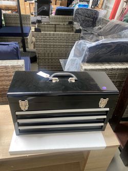 New 3 Drawer 20“ Metal Tool Box Portable Steel Tool Chest with Metal Latch Closure