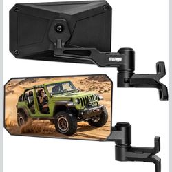 Espejos Wrangler mejorados para puertas compatibles con Jeep Wrangler JK TJ y Unlimited 1, MWNYO - Juego de espejos de carretera sin puerta de
