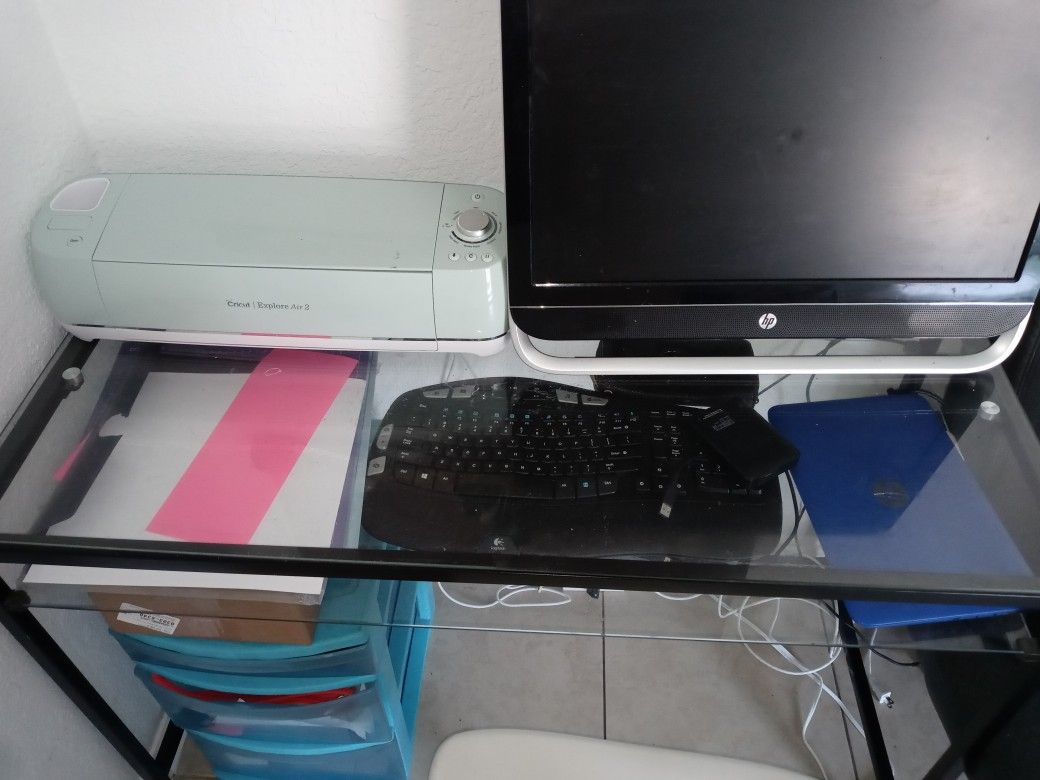 Glass Top Desk $150