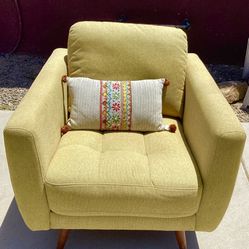 Mid-Century Spring Green Upholstery Side Chair