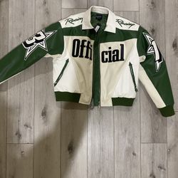 Boxy Fit PU Moto Collared Bomber Jacket size M